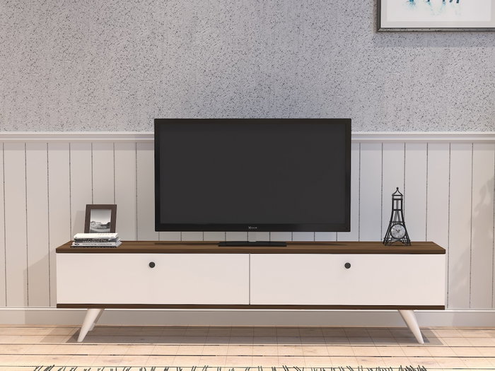 Hanah Home Paris Soporte de TV Blanco y Nogal